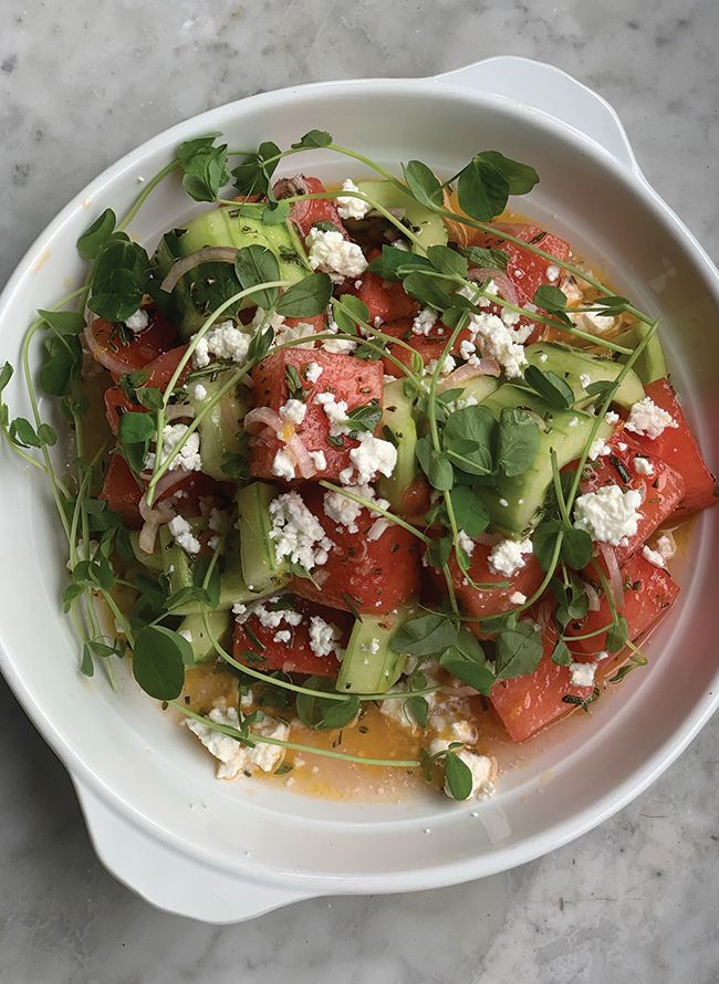 Watermelon greek salad recipe