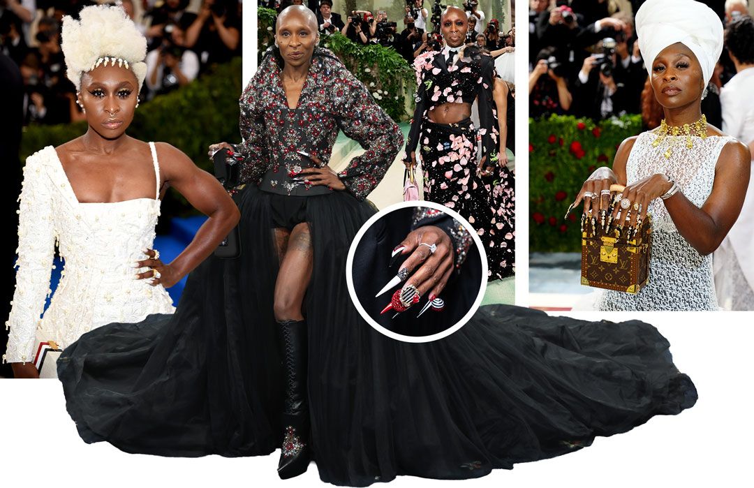 Cynthia Erivo attends the "Rei Kawakubo/Comme des Garcons: Art Of The In-Between" Costume Institute Gala at Metropolitan Museum of Art, New York City, 2017; attending the 2025 Met Gala Celebrating "Superfine: Tailoring Black Style"; Erivo attends The 2024 Met Gala Celebrating "Sleeping Beauties: Reawakening Fashion"; at The 2022 Met Gala Celebrating "In America: An Anthology of Fashion." | Dimitrios Kambouris/Getty Images; Savion Washington/Getty Images; Masato Onada/WWD via Getty Images; Dimitrios Kambouris/Getty Images for The Met Museum/Vogue; Jeff Kravitz/FilmMagic
