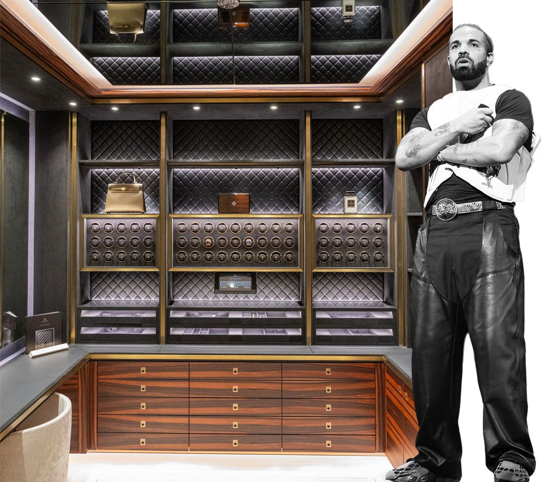 Drake could easily fit his extensive watch collection in The Vault at 138 Yorkville. | Courtesy of 138 Yorkville; Simone Joyner/Getty Images for ABA