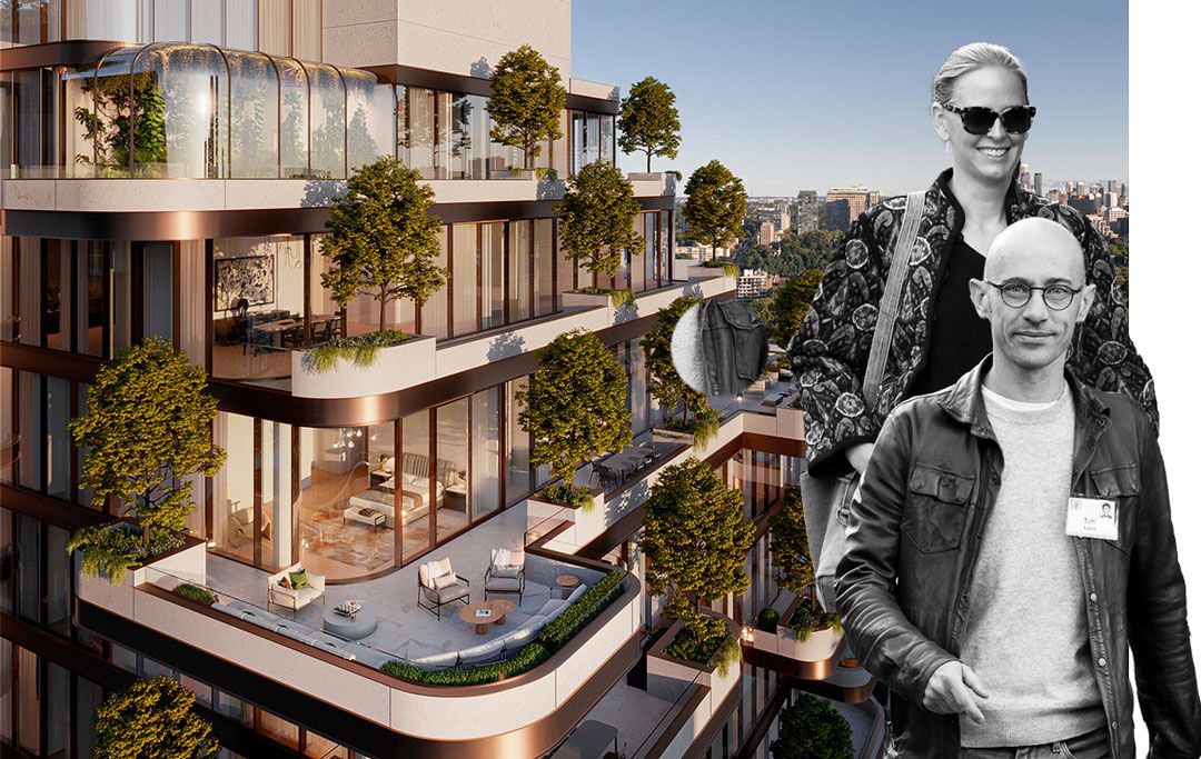 Climate-change guardians Tobias Lütke and Fiona McKean will appreciate the vast terrace, with its 13 trees to hug. | Rendering courtesy of 138 Yorkville; Kevin Dietsch/Getty Images