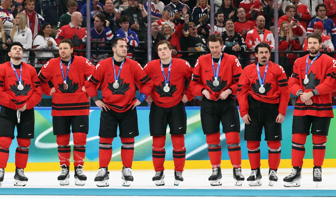 Canada's men's squad won silver at the Milano Cortina 2026 Winter Olympic games.  |  Bruce Bennett/Getty Images