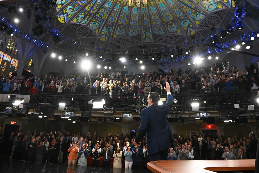 Stephen Colbert bids a fond farewell to 'The Late Show with Stephen Colbert,' which aired its final episode on May 21, 2026. The Late Show aired on the CBS Television Network for over 33 years. | Scott Kowalchyk/CBS via Getty Images