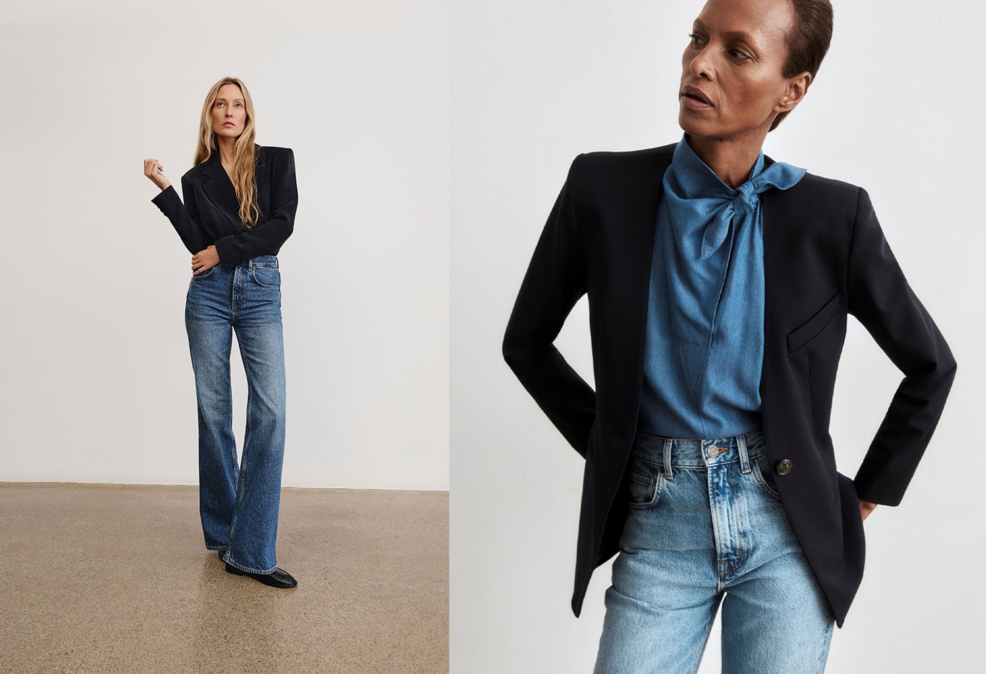 Models Liisa Winkler and Yasmin Warsame modelling Smythe's new denim collection launched in 2025. | Courtesy of Smythe