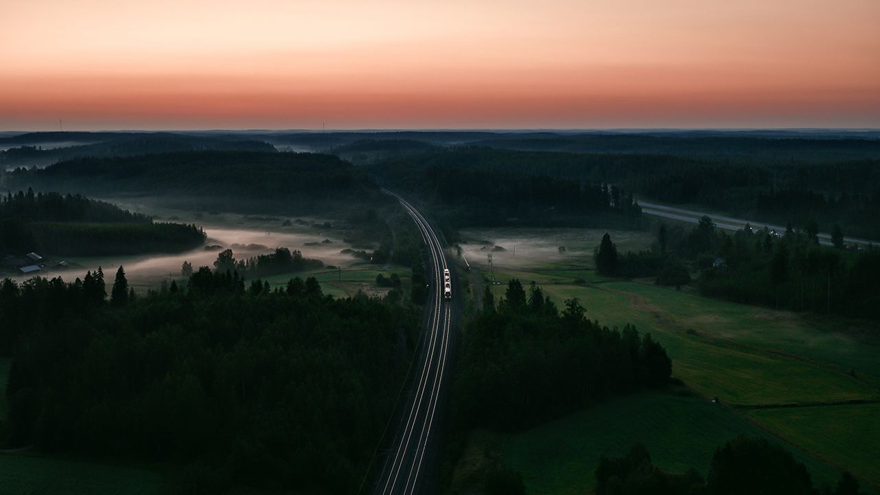 A VR train cutting through the stunning Finnish countryside. | Courtesy of VR